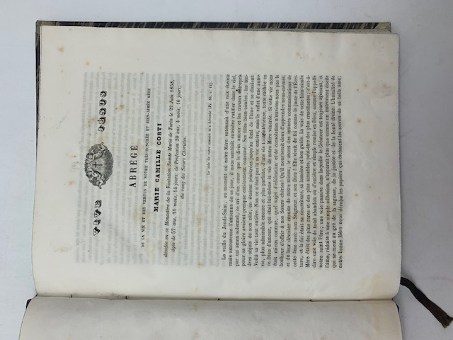 Abregè de la vie et des vertus de notre tres-honoree et bien-aimee mere Marie Camille Corti decedee en ce Monastere de la Visitation Sainte Marie de Turin